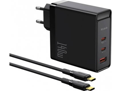 Nabíjačka GaN 140W Mcdodo CH-2913, 2x USB-C, USB-A (čierna)