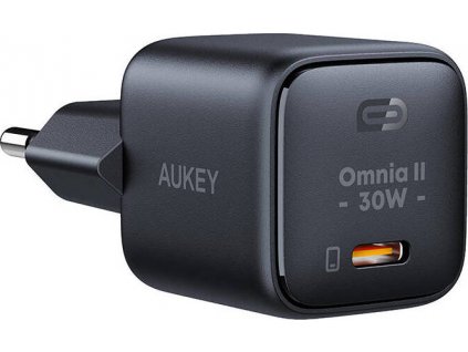 Sieťová nabíjačka Aukey PA-B1L, USB-C, 30W (čierna)