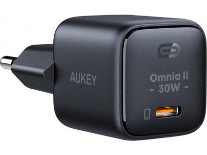 Síťová nabíječka Aukey PA-B1L,USB-C, 30W (černá)