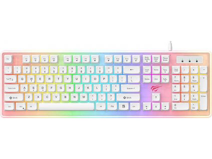Herní klávesnice Havit KB876L RGB (bílá)