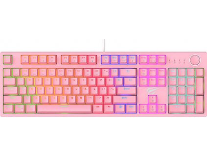 Mechanická herná klávesnica Havit KB871L RGB (ružová)