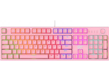 Mechanická herní klávesnice Havit KB871L RGB (růžová)