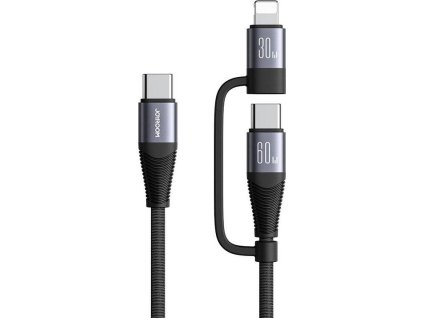Kábel Joyroom USB-C SA37-1T2 2v1 USB-C a Lightning, 60W, 1,2m čierny