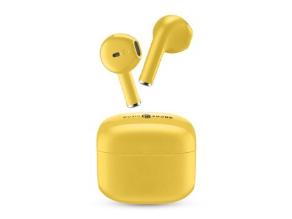 TWS bezdrôtové kôstkové slúchadlá Music Sound SWAG, žltá