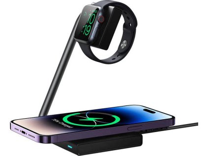 Bezdrátová nabíjecí stanice 2in1 Magnetic Wireless Charger Joyroom JR-WQN05 15W (Black)