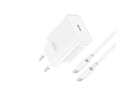 charger xo ce15 pd 20w 1x usb c cable usb c usb c white