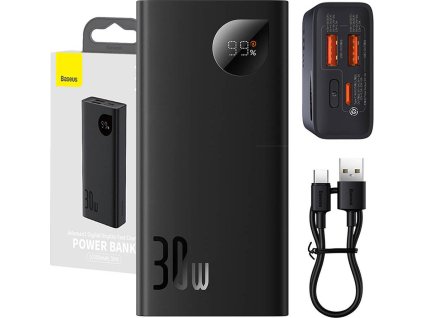 Powerbanka Baseus Adaman2 10000mAh, 2xUSB, USB-C, 30W (čierna)