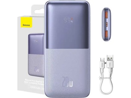 Powerbanka Baseus Bipow Pro 10000mAh, 2xUSB, USB-C, 20W (fialová)