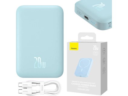 Powerbanka Baseus Magnetic Mini 6000mAh USB-C  20W MagSafe (modrá)