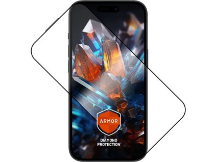 Prémiové ochranné tvrdené sklo FIXED Armor s aplikátorom pre Apple iPhone 15, čierne