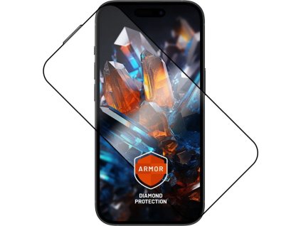 Prémiové ochranné tvrdené sklo FIXED Armor s aplikátorom pre Apple iPhone 15 Pro, čierne