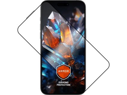 Prémiové ochranné tvrzené sklo FIXED Armor s aplikátorem pro Apple iPhone 15 Pro Max, černé