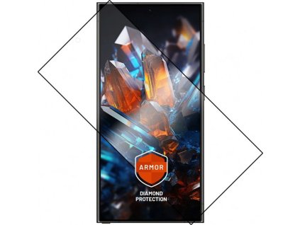 Prémiové ochranné tvrzené sklo FIXED Armor s aplikátorem pro Samsung Galaxy S24 Ultra, černé