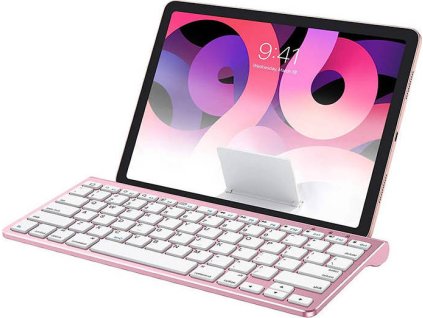 Bezdrôtová klávesnica pre iPad Omoton KB088 s držiakom na tablet (ružovo zlatá)