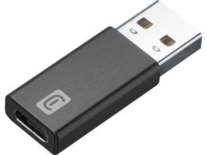 Adaptér Cellulalrine z USB na USB-C pro nabíjení i datový přenos, černý