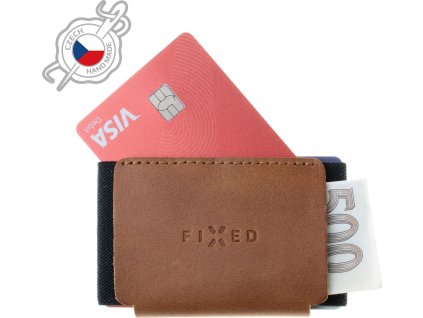 Kožená peňaženka FIXED Tiny Wallet z pravej hovädzej kože, hnedá