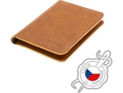 Kožená peňaženka FIXED Passport, veľkosť cestovného pasu, hnedá