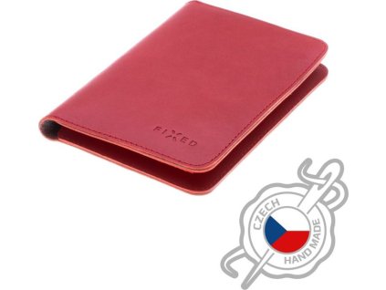 Kožená peněženka FIXED Passport, velikost cestovního pasu, červená