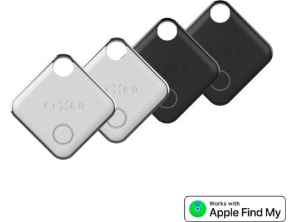 Smart tracker FIXED Tag s podporou Find My, 4 ks, 2x černý + 2x bílý