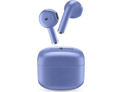 TWS bezdrátová pecková sluchátka Music Sound SWAG, blankytně modrá