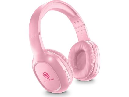 Bluetooth slúchadlá MUSIC SOUND s hlavovým mostom a mikrofónom, ružové