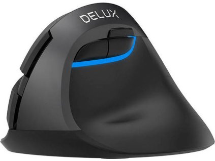 Bezdrátová vertikální myš Delux M618Mini DB BT+2,4G 2400DPI (černá)