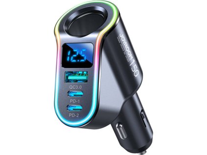 Nabíječka do auta Joyroom JR-CL21, 4-v-1, 1x USB QC3.0, 2x USB-C PD 150W (černá)