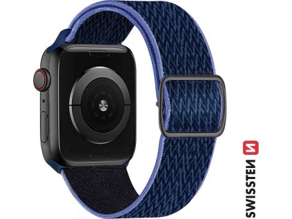 SWISSTEN ŘEMÍNEK PRO APPLE WATCH NYLONOVÝ 38 / 40 / 41 mm MODRÝ/FIALOVÝ (se sponou)