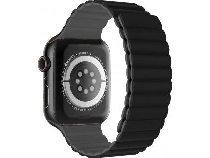 SWISSTEN ŘEMÍNEK PRO APPLE WATCH SILIKONOVÝ - MAGNETIC 38 / 40 / 41 mm ČERNO/ŠEDÝ