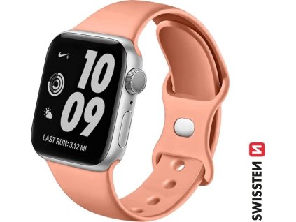 SWISSTEN REMIENOK PRE APPLE WATCH SILIKÓNOVÝ 38 / 40 / 41 mm ORANŽOVO RUŽOVÝ