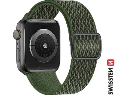 SWISSTEN REMIENOK PRE APPLE WATCH NYLONOVÝ 42 / 44 / 45 / 49 mm KHAKI (so sponou)