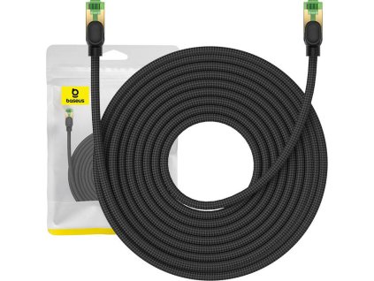 Opletený síťový kabel cat.8 Baseus Ethernet RJ45, 40 Gb/s, 15 m (černý)