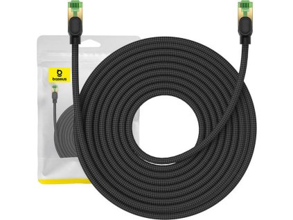 Opletený síťový kabel cat.8 Baseus Ethernet RJ45, 40 Gb/s, 15 m (černý)