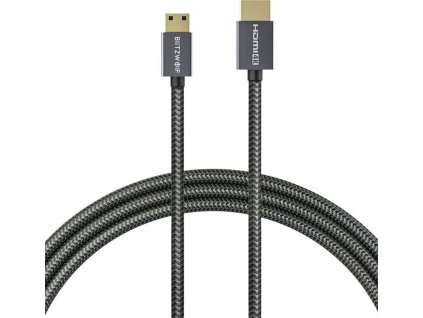 Kabel HDMI na HDMI, Blitzwolf BW-HDC4, 4K, 1,2 m (černý)