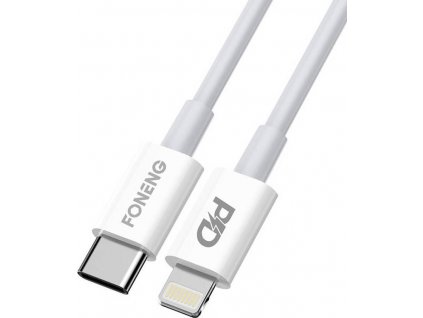 Kábel USB-C na Lighting pre iPhone Foneng X31, 3A, 2M (biely)