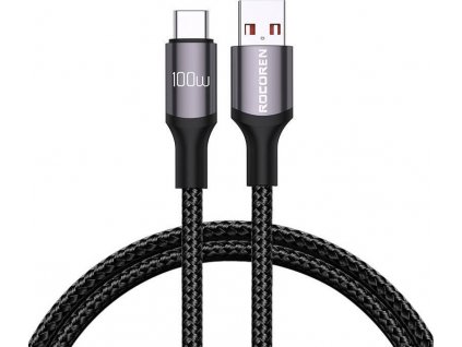 Rychlý nabíjecí kabel Rocoren USB-A na USB-C Retro Series 2m 100W (šedý)