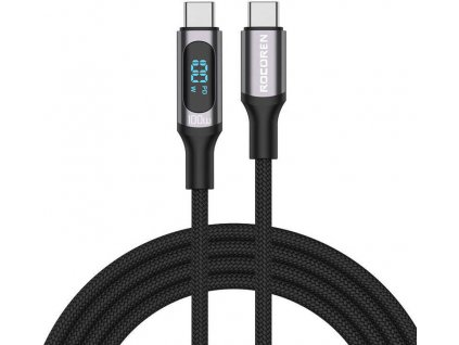 Rýchly nabíjací kábel Rocoren Digital USB-C na USB-C, PD, 1m (sivý)