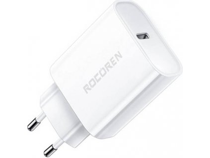 Rychlá nabíječka Rocoren PD 20W USB-C (bílá)