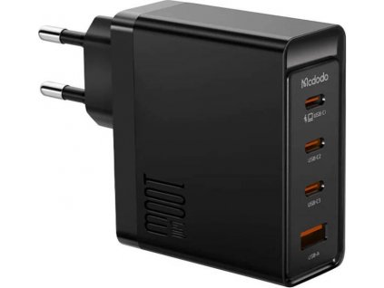 Síťová nabíječka McDodo GAN 3xUSB-C + USB, 100W (černá)