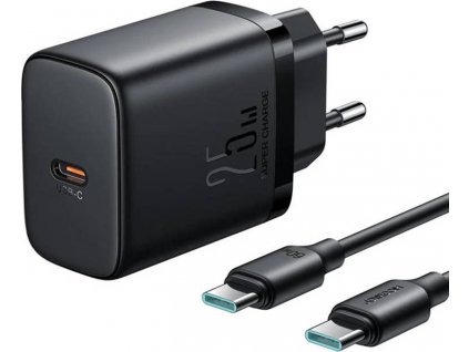 Nabíječka Joyroom JR-TCF11, 25W + kabel USB-C na USB-C 1m (černý)