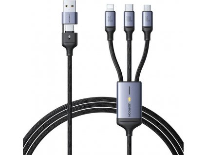 Kabel Speedy USB / USB-C Joyroom SA21-2T3 5v1 - s konektory USB-C, Micro USB, Lightning / 100W / délka 1,5 m (černý)