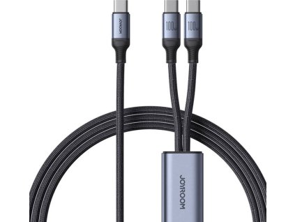 Kábel Speedy USB-C na 2x USB-C Joyroom SA21-1T2/ 100W / 1,5 m (čierny)