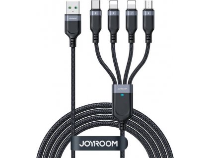 Datový kabel USB Joyroom S-1T4018A18 4v1 USB-C / 2x Lightning / Micro USB / 3,5A / 1,2 m (černý)