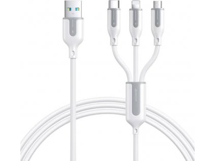 USB kabel Joyroom S-1T3018A15 3v1 - USB-C, Micro USB, Lightning / 3,5A/ délka 1,2 m (bílý)