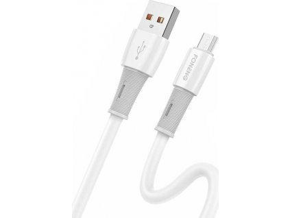 Foneng Kabel USB na Micro, X86 elastický 3A, 1,2 m (bílý)