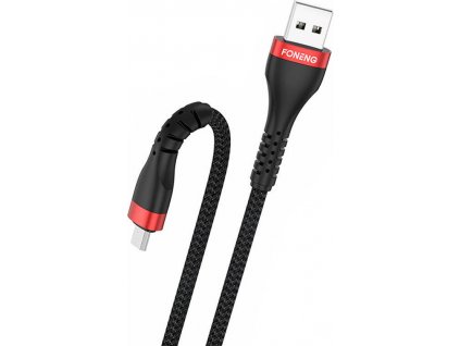 Kabel USB na Micro USB Foneng, x82 Armoured 3A, 1m (černý)