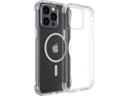 Joyroom Magnetic Defender Magnetic Case for iPhone 14 Plus Armored Case with Hooks Stand Clear (MagSafe Compatible)