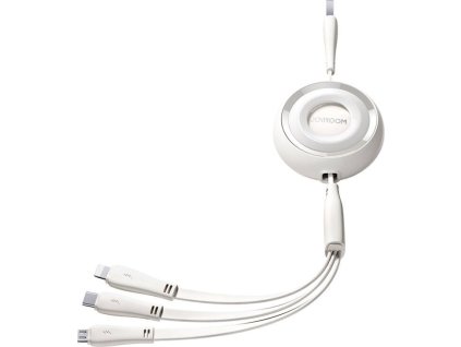 3v1 Joyroom farebný kábel USB na USB-C/Lightning/Micro USB 3,5 A, 1 m (biely)