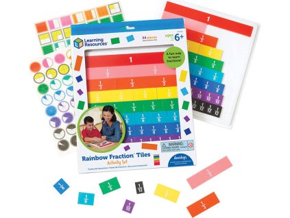Duhové zlomkové dlaždice se zásobníkem Learning Resources LER 0615