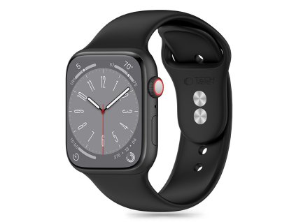 TECH-PROTECT řemínek SILICONE APPLE WATCH 4 / 5 / 6 / 7 / 8 / 9 / SE / ULTRA 1 / 2 (42 / 44 / 45 / 49 MM) BLACK